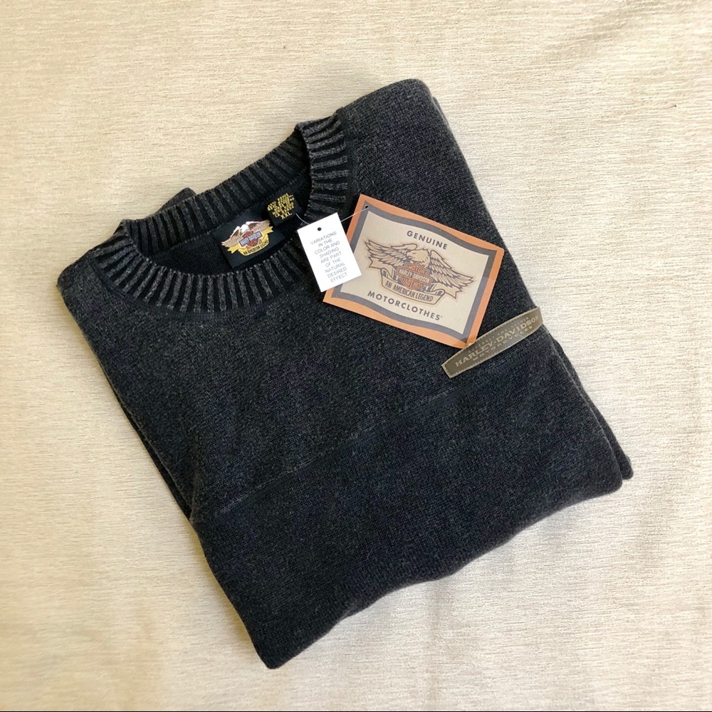 Harley Davidson Distressed Crew Neck Sweater